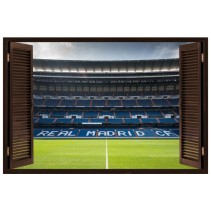 Vinilos paredes estadio santiago bernabéu ventana 3d